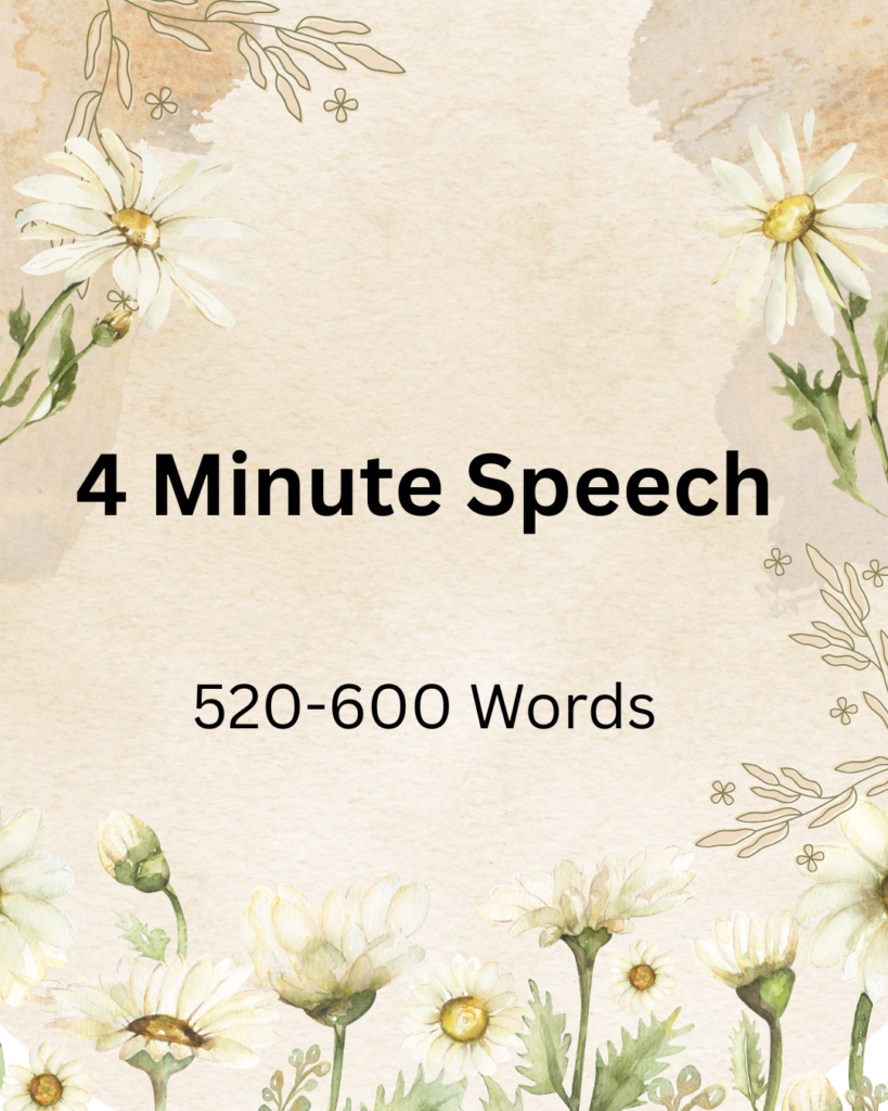 how many words is a 4 minute speech