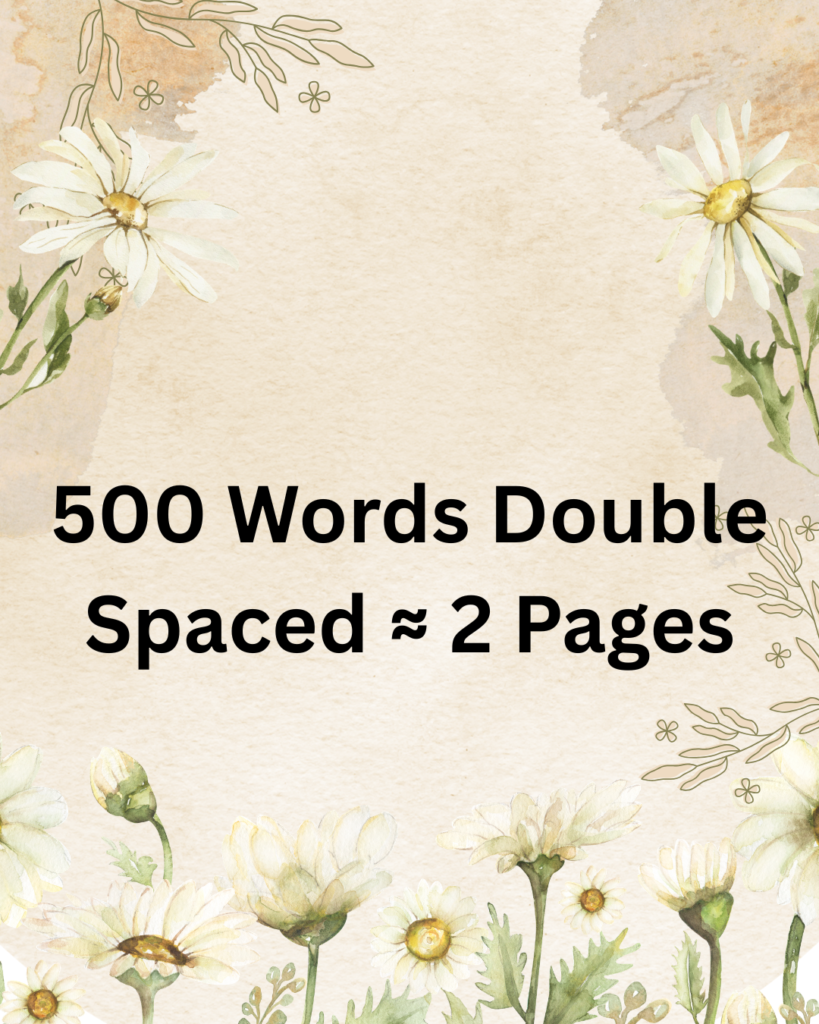how many words is 500 words double spaced