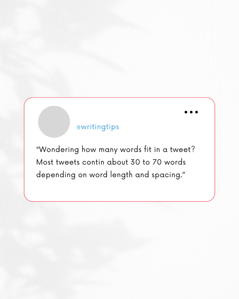 how many words are in a tweet