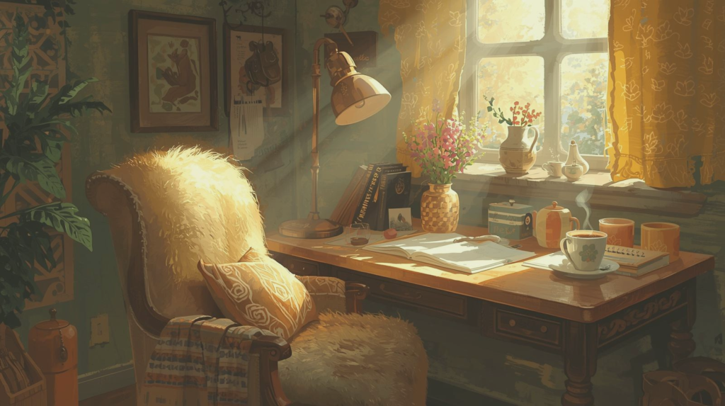 how to convert words to pages. cozy work space with comfortable chair 